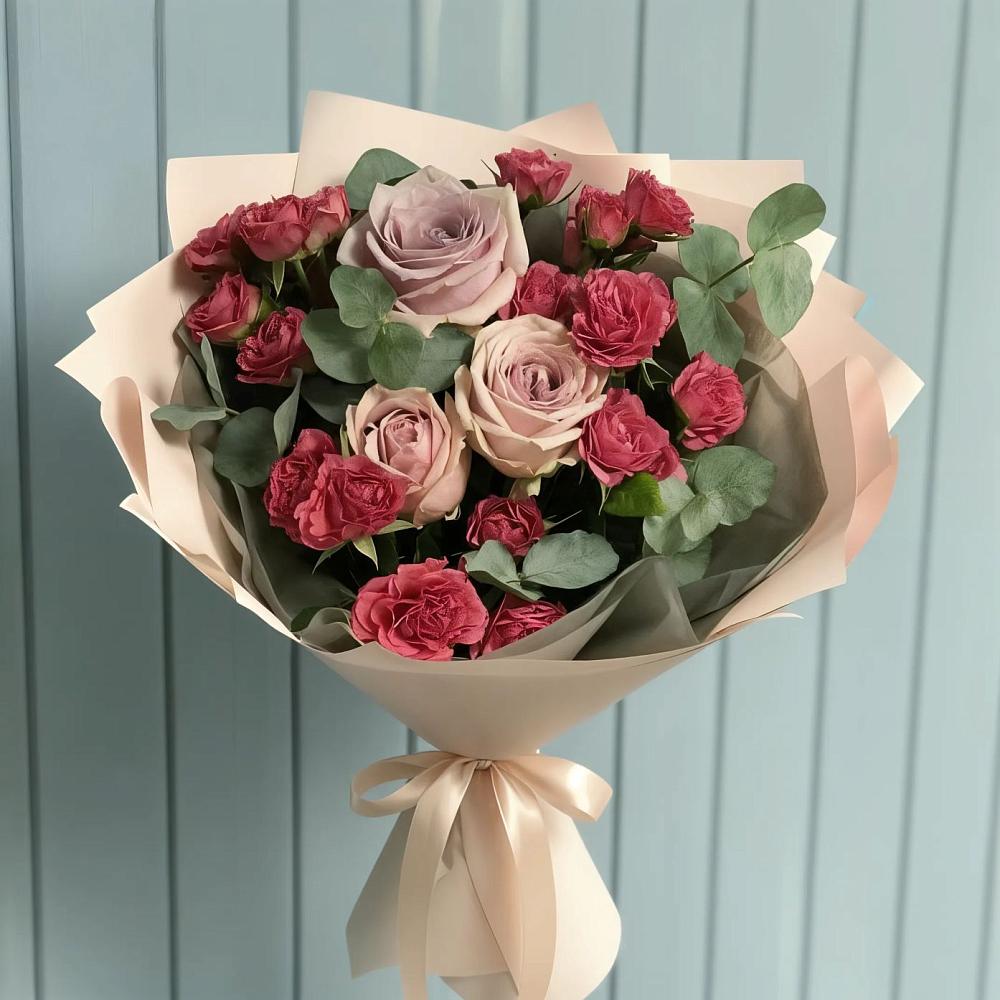 Букет цветов из: Гвоздики и Розы в Задонье