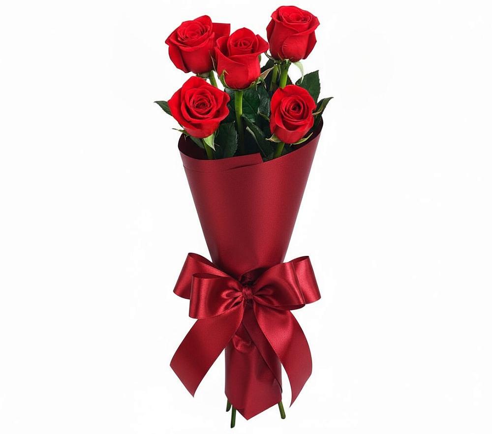 Букет 5 Красных роз Эдлесс Лав в Задонье