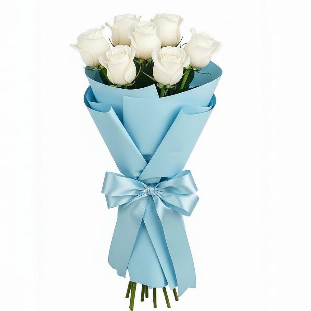 Букет 7 белых роз Проуд в Задонье