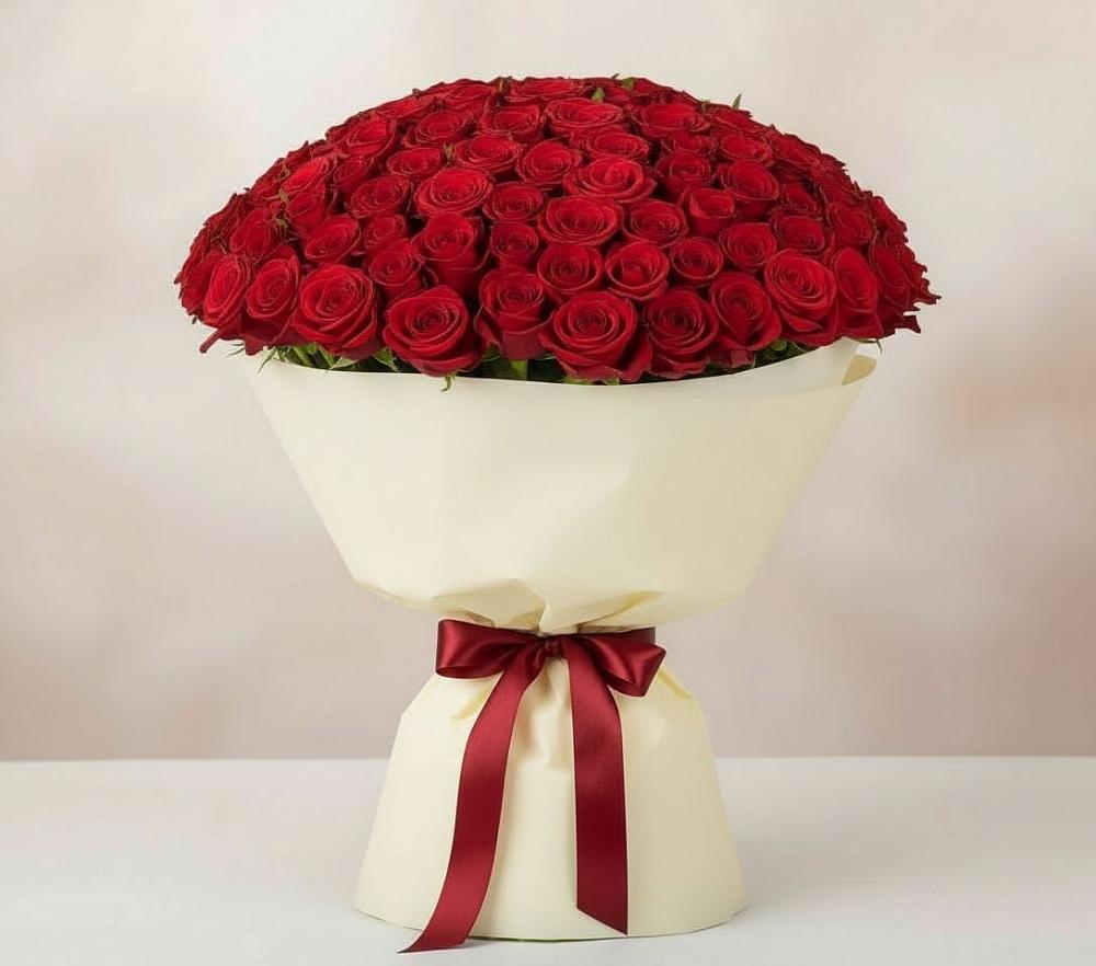 Букет 101 Красная роза Милано в Задонье