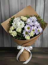 Букет цветов из:  Хризантемы и Розы в Задонье