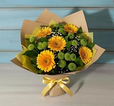 Букет цветов из:  Герберы и Хризантемы в Задонье