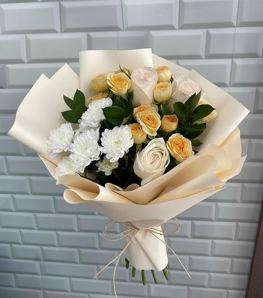 Букет цветов из: Розы и Хризантемы в Задонье