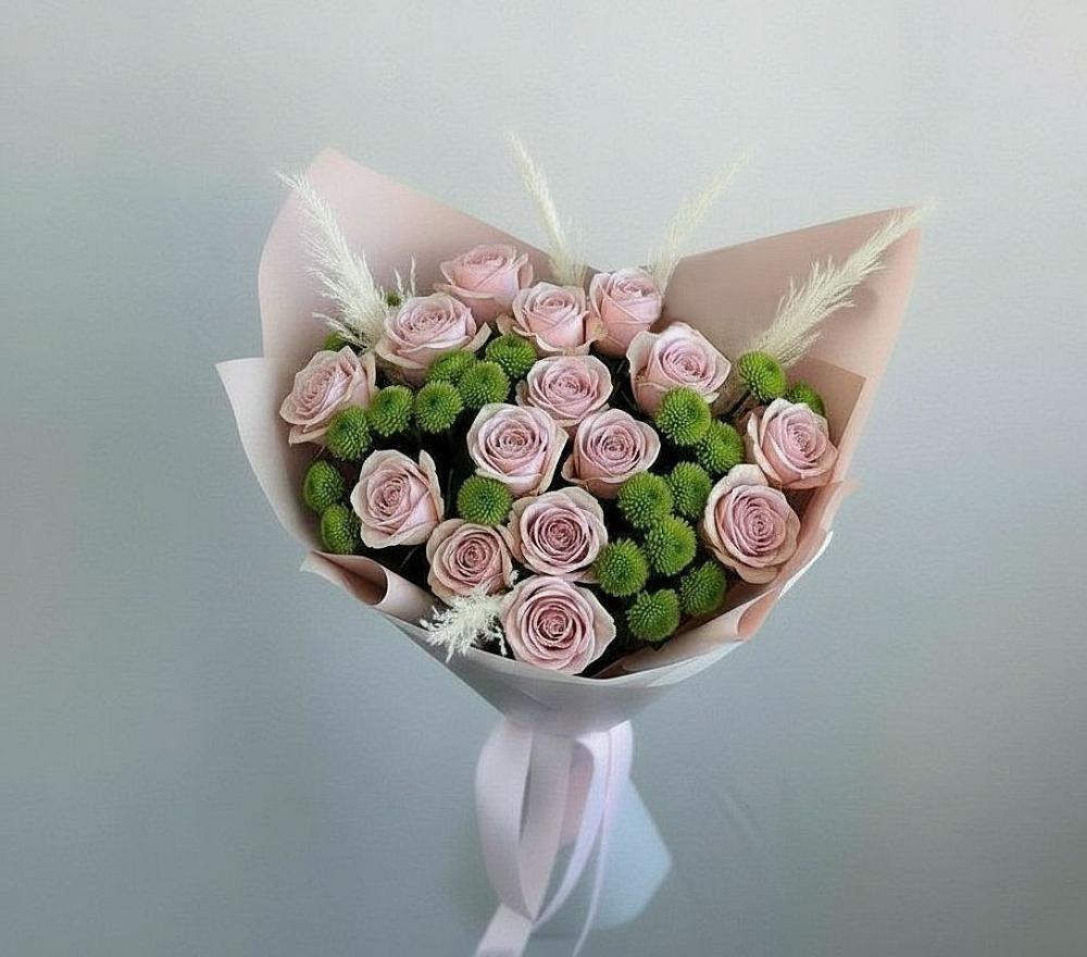 Букет цветов из: Розы и Хризантемы в Задонье