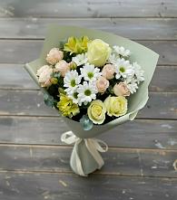 Букет цветов из:  Альстромерии, Розы и Хризантемы в Задонье