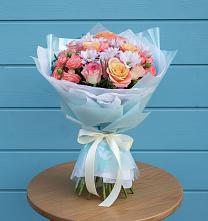 Букет цветов из:  Хризантемы и Розы в Задонье